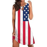 XJYIOEWT Sexy Maxi Dresses for Women 2024 Plus Size, Independence Day for Women's 4 of July Printed Boho for Women Casu