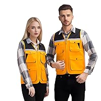 TopTie Multi-Pockets Work Fishing Vest, Reflective Work Sleeveless Safety Vest For Photography Hunting Travel