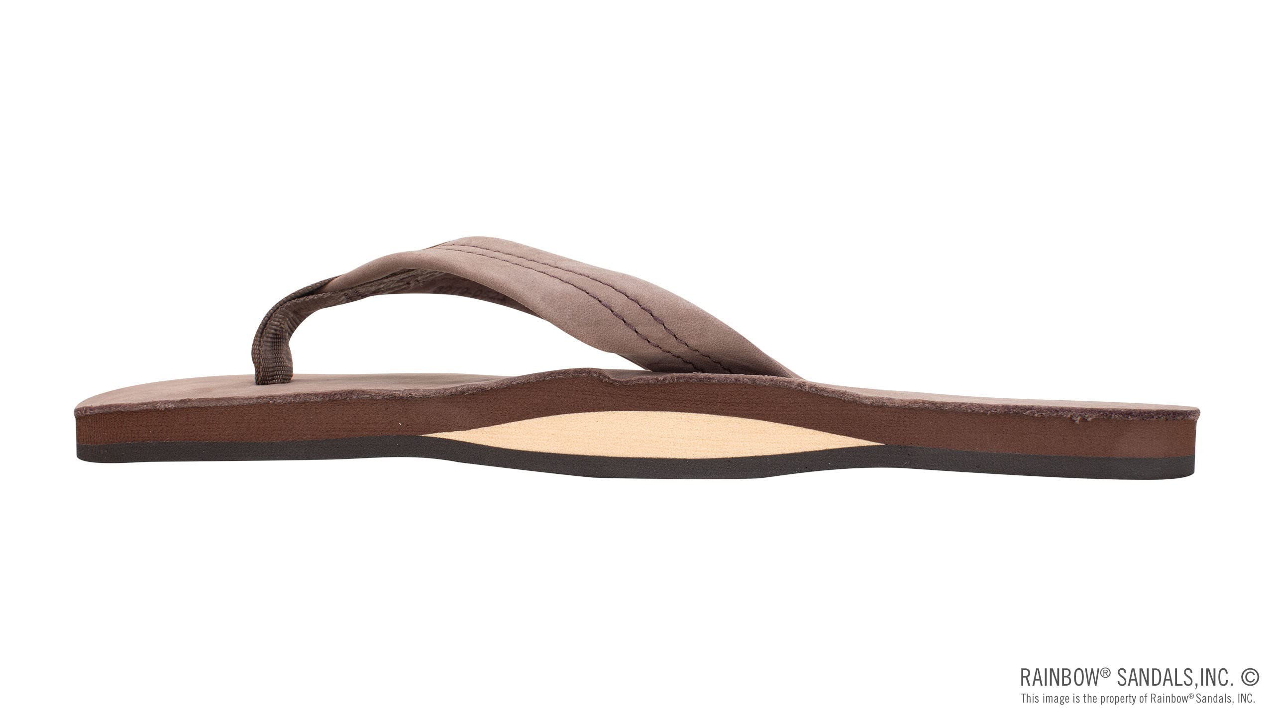 Rainbow Sandals Men's Leather Single Layer Wide Strap with Arch