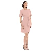 Donna Morgan Women's Tie Front Crepe Dress, Shell