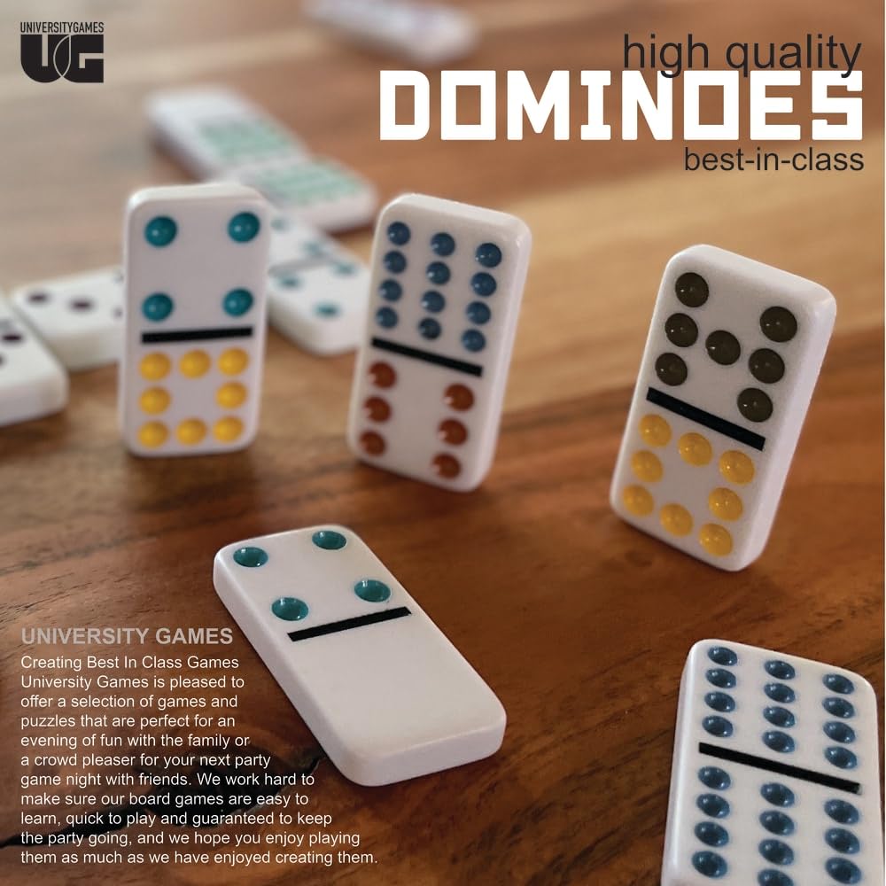 Front Porch Classics | Double 6 Travel Tin Domino Set from, for 2 to 4 Players Ages 8 to 99