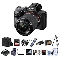 Sony Alpha a7 III Mirrorless Digital Camera with FE 28-70mm Lens - Bundle with Shoulder Bag, 64GB SD Card, Cleaning Kit, Corel PC Software Kit, Extra Battery, Tripod, Charger, and More (14 Items)