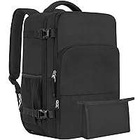 Large Travel Backpack, Carry On Backpack, Personal Item Bag Airline Approved, Lightweight Hiking Backpack, Casual Weekender bag, Laptop Backpack, Black