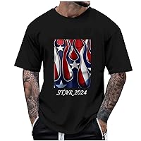 Tshirts Shirts for Men Cotton Spring Summer All Print Short Sleeve Round Neck Fashion Trend Bottoming Shirt Gifts