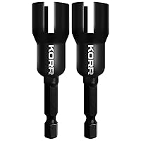 KORR Tools KIBPP027 2 Pack Wing Nut Driver, Slot Wing Nuts Drill Bit Socket Wrenches Tools, 1/4 inch Hex Shank for Panel Nuts, Eye Screws, C Hook Bolts