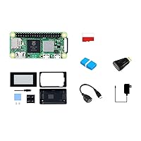 Waveshare Package H Compatible with Raspberry Pi Zero 2 WHC Bundle with 2.13inch Touch e-Paper HAT(with case) Power Supply and So On (8 Items) with Pre-Solder Color Coded Pinheader