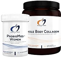 Collagen Powder & Women's Probiotic Bundle - ProbioMed Women (30 Capsules) Gut Health & Vaginal Support Probiotic with Whole Body Collagen (390g) Peptides for Bones, Joint & Skin