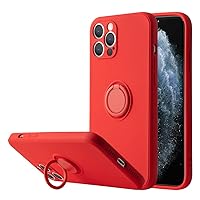 Liquid Silicone Finger Ring Stand Magnetic Holder Bracket for iPhone 13 12 11 Pro Max Mini XR XS Max 7 8 Plus SE 2020 Phone Case,red,for iPhone 12 Mini