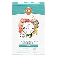 ULTRA Senior High Protein Natural Dry Dog Food with a Trio of Proteins from Chicken, Lamb and Salmon, 15 lb. Bag