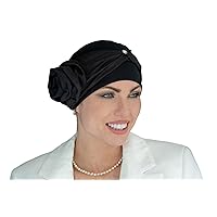 cancer hats for women | Hair Loss Ladies turbans | cancer headwear for women chemo | Chemotherapy Head coverings - Mirabella Black Jewel, Black Jewel, One Size