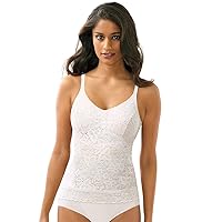 Bali Firm Control Lace `N Smooth Women`s Camisole Top White