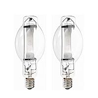 Bluex Bulbs (2 Pack MH1000/U/BT37 1000W Metal Halide Bulb Mogul Base (E39) - BT37 Clear M47 HID Lamp 110,000 Lumens 4000K