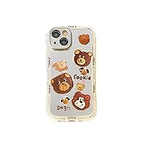 Cute Makeup Mirror Cookie Bear Suitable for iPhone15 Series Mobile Phone case (iPhone15 pro)
