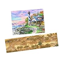 Two Plastic Jigsaw Puzzles Bundle - 4800 Piece - Dominic Davison - Sea House and 5600 Piece - Panorama - Smart - Bears Along The River - [H3071+H3368]
