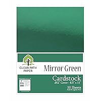 Clear Path Paper - Mirror Green Cardstock - 8.5 x 11 inch - .012
