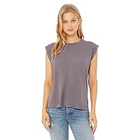 Bella + Canvas Women's Flowy Muscle Tee with Rolled Cuff