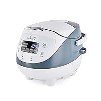 Yum Asia Panda Mini Rice Cooker With Ninja Ceramic Bowl and Advanced Fuzzy Logic (3.5 cup, 0.63 litre) 4 Rice Cooking Functions, 4 Multicooker functions, Digital LED display - 120V