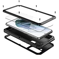 Galaxy S21 Case,Marrkey Full Body Protective Cover Heavy Duty Shockproof [Tough Armour] Aluminum Alloy Metal Case with Silicone Built-in Screen Protector for Samsung Galaxy S21 5g 6.2
