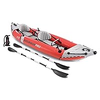 Excursion Pro Inflatable Kayak Series: Includes Deluxe 86in Kayak Paddles and High-Output Pump – SuperTough PVC – Adjustable Bucket Seat – Fishing Rod Holders – Grab Handles