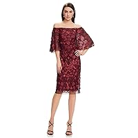Theia Couture Women's Off The Shoulder Floral Cocktail Dress