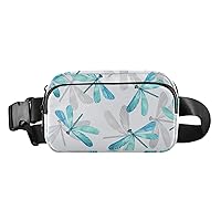 Blue Dragonfly Belt Bag for Women Men Water Proof Small Fanny Pack with Adjustable Shoulder Tear Resistant Fashion Waist Packs for Walking