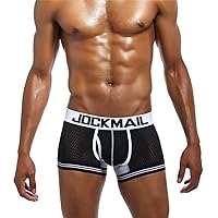JOCKMAIL Boxer Men Mesh U Pouch Underwear Underpants Cueca Cotton Pants Trunks Boxer Shorts