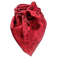 Red Wild Rag with Brands Scarf, 34 Inches