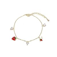 Bracelet Small Bracelet Girl Zircon Heart Cute Friend Strawberry Sweet Bracelets Sweetheart Earrings