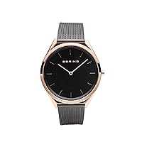 BERING Unisex Analog Quartz Ultra Slim Collection Watch with Stainless Steel Strap & Sapphire Crystal 17039-XXX