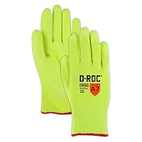 MAGID GPD575HV-10 D-ROC GPD575HV Lightweight Hi-Viz Polyurethane Palm Coated Work Gloves