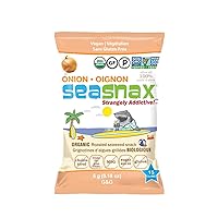 SeaSnax Organic Roasted Seaweed Snack, Onion, 0.18 Ounce (Pack of 12)