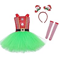 Christmas Party Stage Costume Girl's Sleeveless Casual Sundress Holiday Pommel Dress Summer Long Dresses