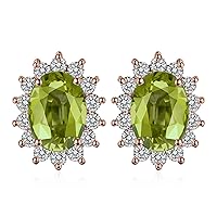 JewelryPalace Princess Diana William Kate Natural Peridot Amethyst Topaz Created Sapphire Emerald Ruby Gemstone Earrings 925 Sterling Silver