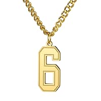 Number Necklace For Men Women, Custom Youth Baseball Necklaces with Numbers for Boys, Personalized Jersey Number Chain Sports Fans Pendant Soccer Football Basketball for Girls