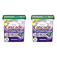 Cascade Platinum Plus ActionPacs Dishwasher Detergent Pods, Mountain, 52 Count (Pack of 2)