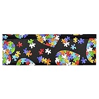 Window Topper Curtain Autism-Awareness-Puzzle-Pieces-Heart 54x18 inch Valance Short Curtain for Kitchen Windows/Bathroom/Living Room/Bedroom