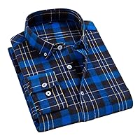 Men Flannel Plaid Shirt Cotton Spring Autumn Casual Long Sleeve Shirts Soft Slim Button Down