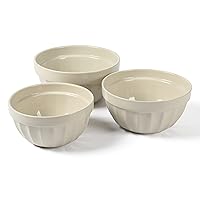 Martha Stewart Broadbrook 3 Piece 4 Qt, 2.8 Qt, 2.1 Qt Stoneware Bowl Set - Sharkey Grey