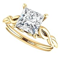 JEWELERYYA 1 CT Princess Cut Colorless Moissanite Engagement Ring, Wedding/Bridal Ring, Halo Style, Solid Sterling Silver, Anniversary Bridal Jewelry, Amazing Ring for Wife
