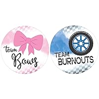 Burnouts or Bows Baby Gender Reveal Party, Team Boy or Team Girl Stickers - 40 Labels