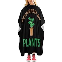 Powered by Plants Funny Barber Cape Professional Salon Hair Cutting Apron with Adjustable Neck for Men Women