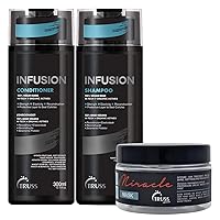 TRUSS Infusion Shampoo and Conditioner Set for Dry Damaged Hair Bundle with Miracle Hair Mask
