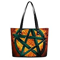 Womens Handbag Star Green Ring Leather Tote Bag Top Handle Satchel Bags For Lady