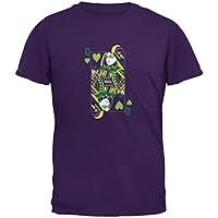 Old Glory Mardi Gras Queen of Hearts Purple Adult T-Shirt - Medium