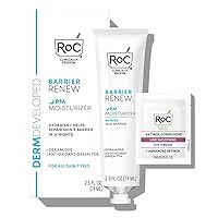 RoC Barrier Renew Night Moisturizer with Ceramides & Antioxidant Green Tea AND Lipo Peptides to renew Skin Barrier, 2.5 Ounces