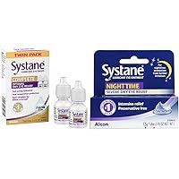 Complete Lubricant Eye Drops, 0.34 Fl Oz, 2 Count (Pack of 1) & Nighttime Lubricant Eye Ointment 3.5g Tube