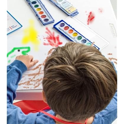 36 Pack of Watercolor Paint Sets for Kids - Includes Quality Wood Brushes - Washable - Nontoxic - 8 Vibrant Colors - Closable Lid