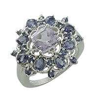 Carillon 1.46 Carat Pink Amethyst Cushion Shape Natural Non-Treated Gemstone 14K White Gold Ring Engagement Jewelry for Women & Men