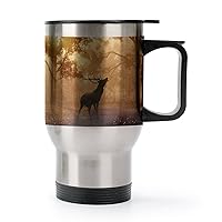 Moose Forest Stainless Travel Tumbler Insulated Coffee Mug Drinking Cup for Men and Women