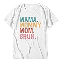 Mothers Day Shirts Funny Short Sleeve Crewneck Tees Oversized Mama Shirt Baseball Graphic Tee Godmother Proposal Gift